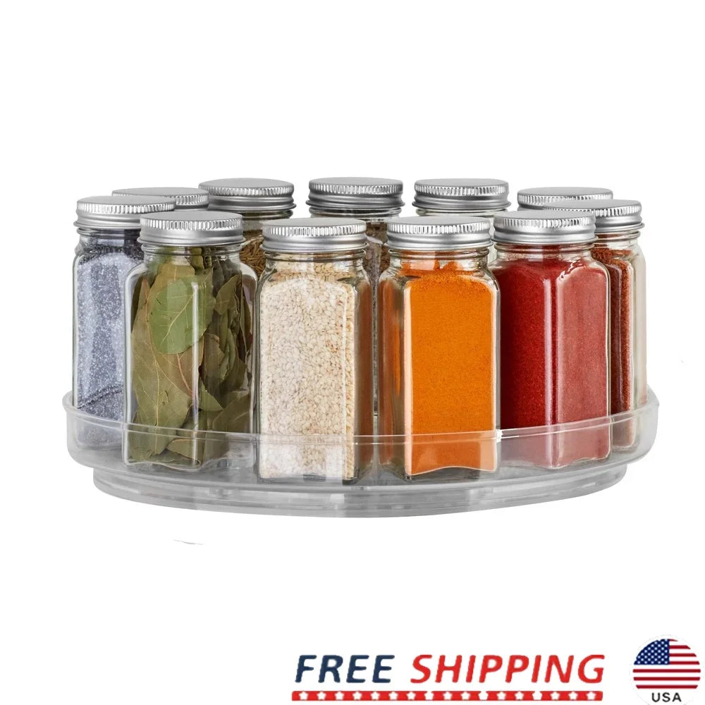 Clear Turntable Organizer – 10" Spinning Lazy Susan for Pantry & Fridge
