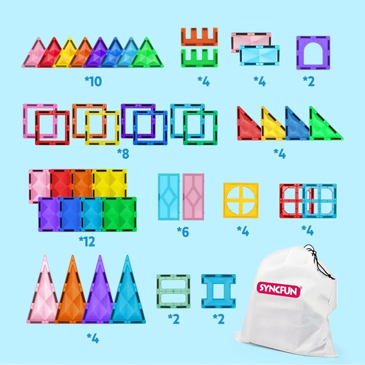 Magnetic Castle Building Tiles – 66 Pieces