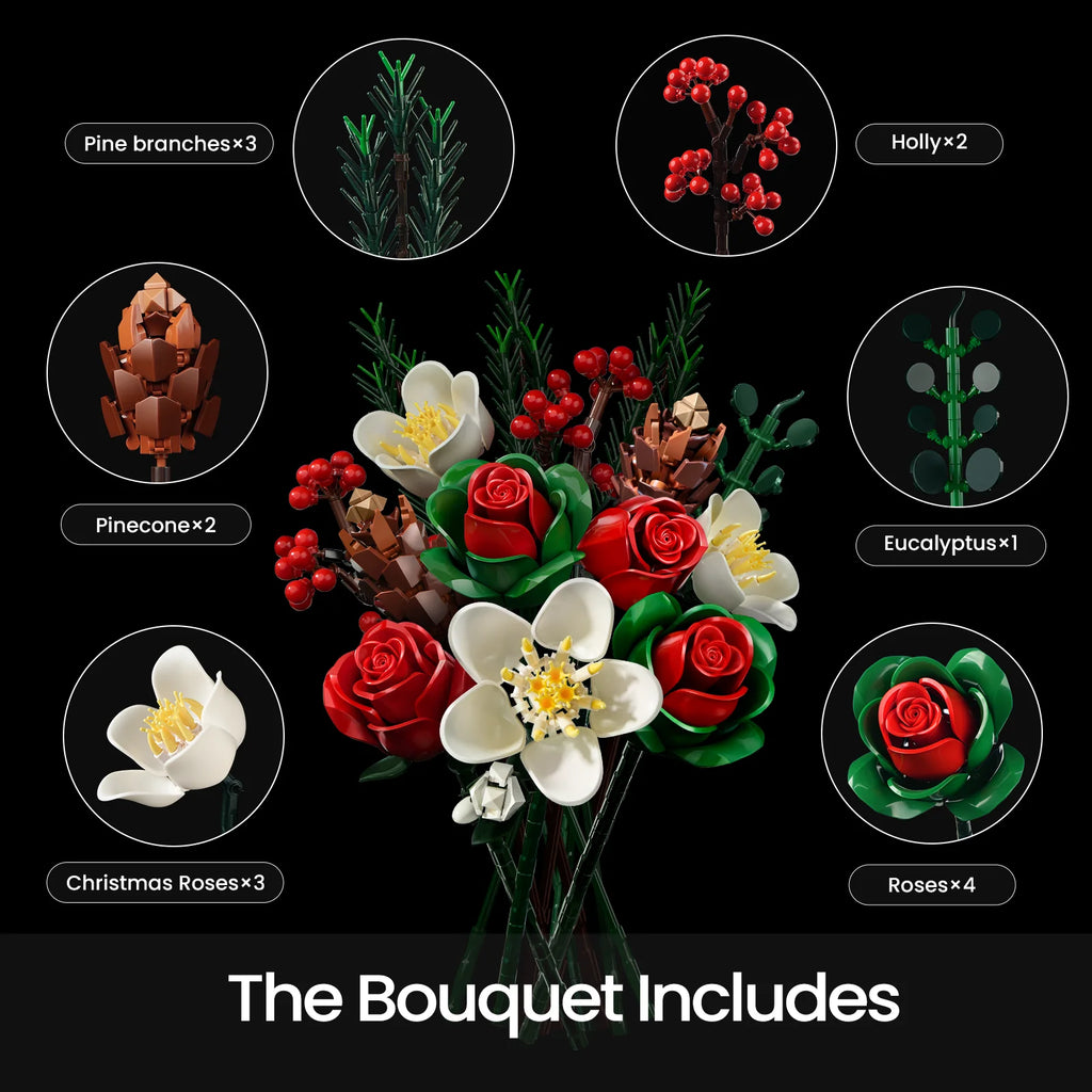Christmas Rose Bouquet Building Set
