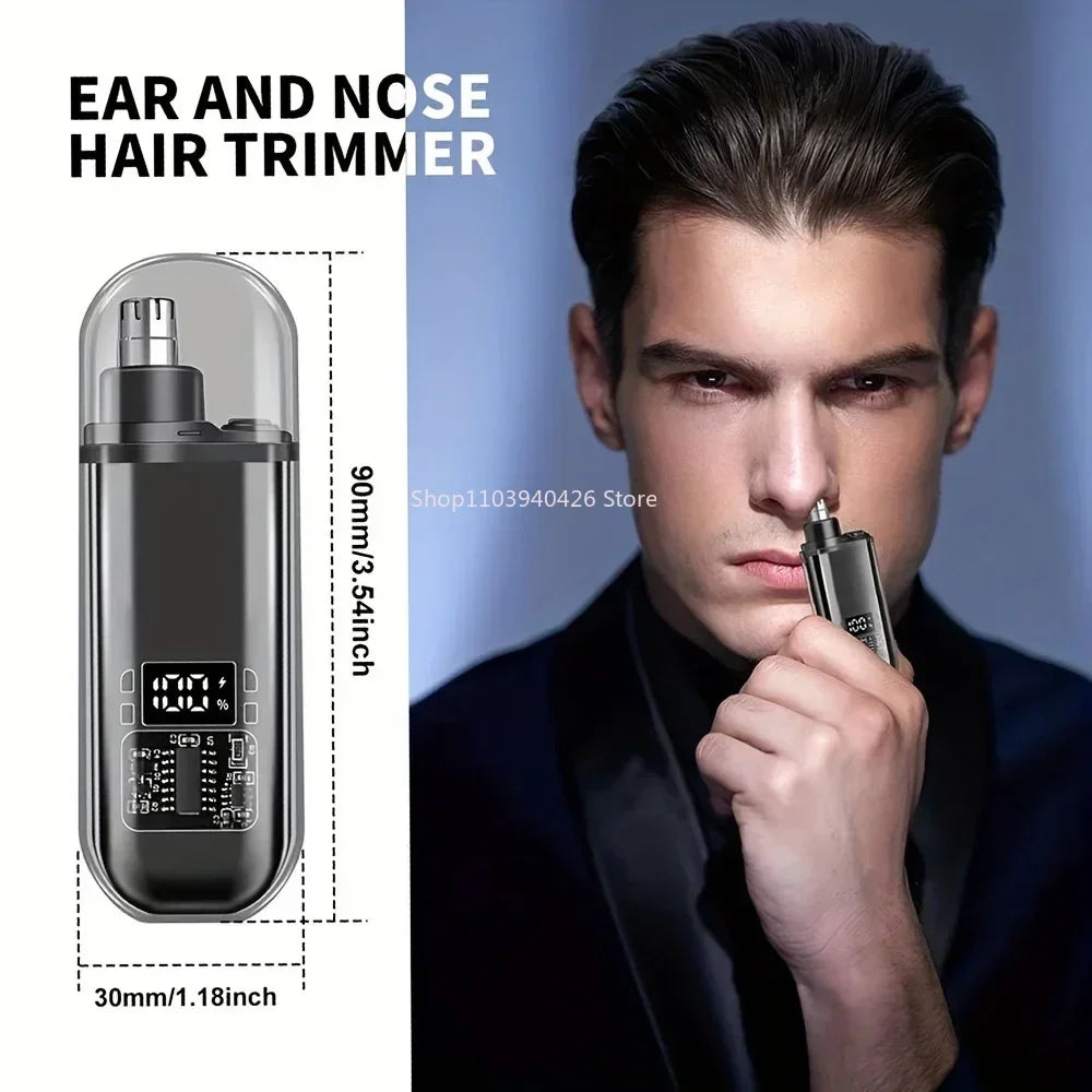 Rechargeable Nose & Ear Hair Trimmer – Compact USB-C