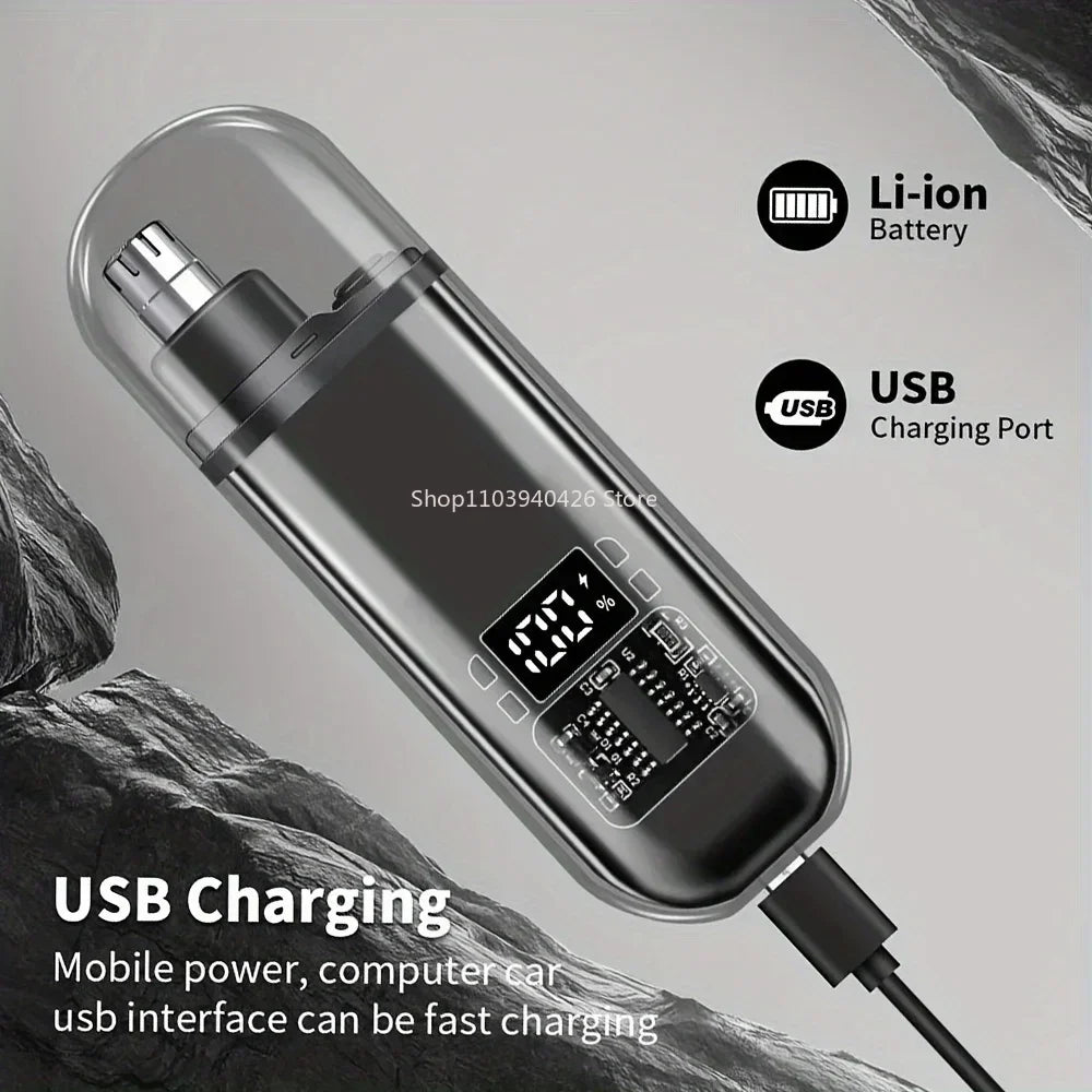 Rechargeable Nose & Ear Hair Trimmer – Compact USB-C