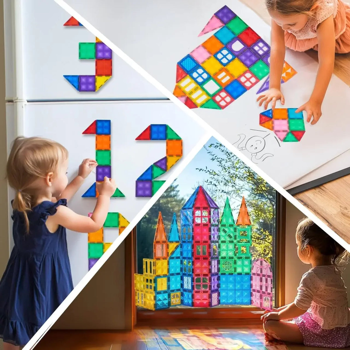 Magnetic Castle Building Tiles – 66 Pieces
