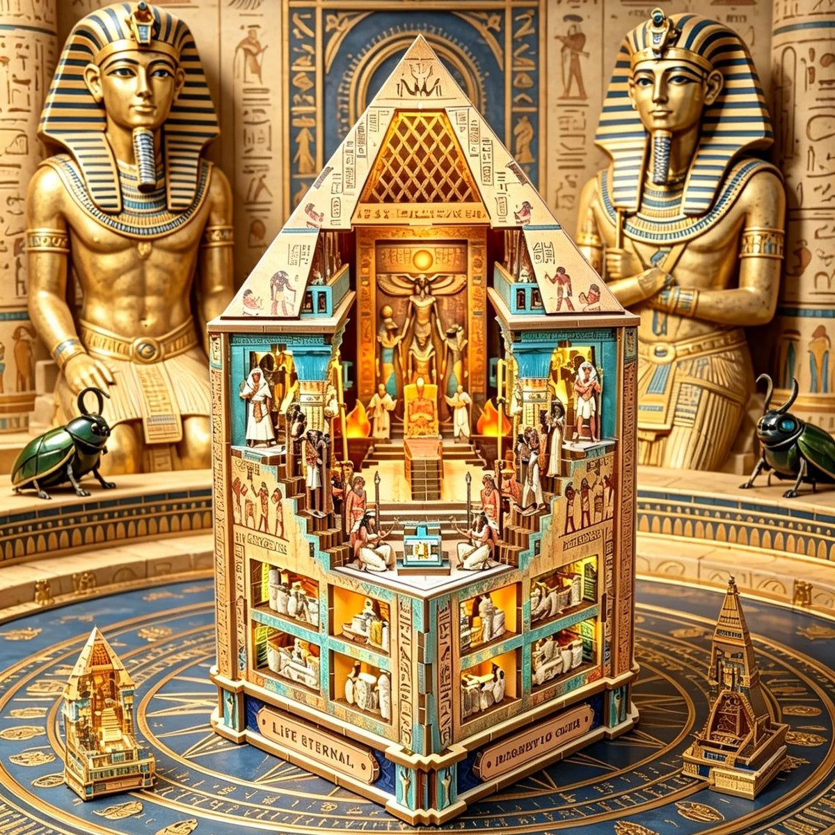 Egyptian Pharaoh Book Nook Kit – 3D Wooden DIY Model