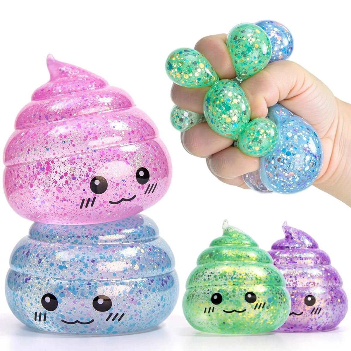Glitter Poop Squishy – Squeeze Toy