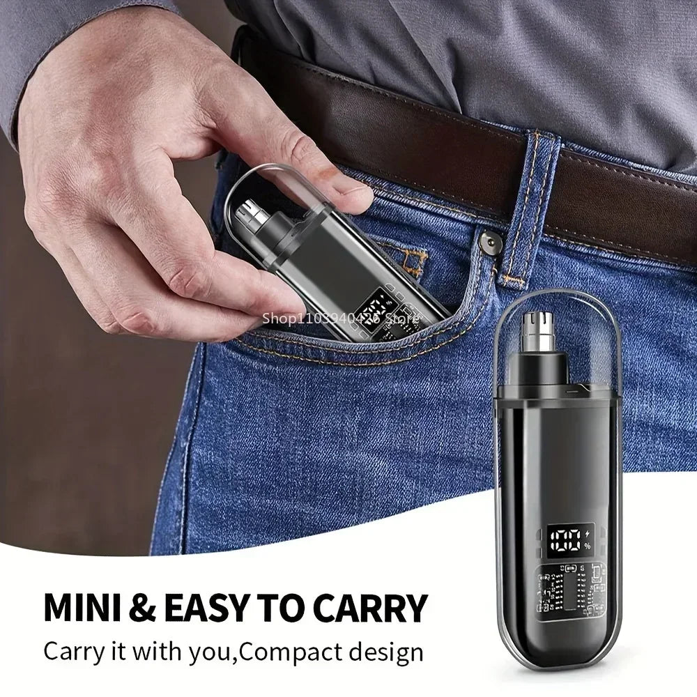 Rechargeable Nose & Ear Hair Trimmer – Compact USB-C