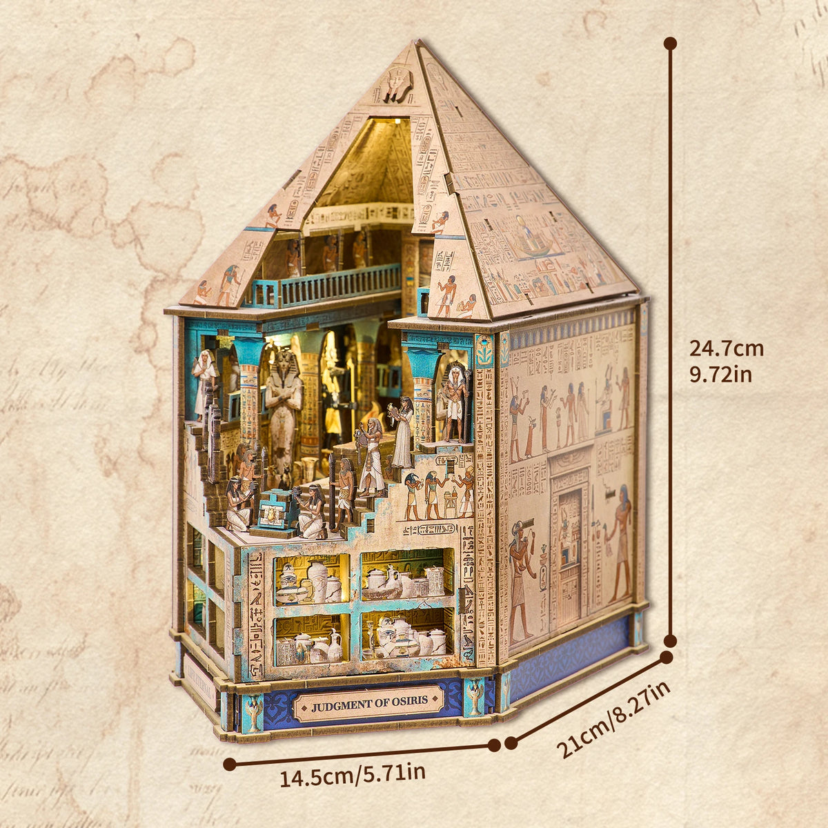 Egyptian Pharaoh Book Nook Kit – 3D Wooden DIY Model