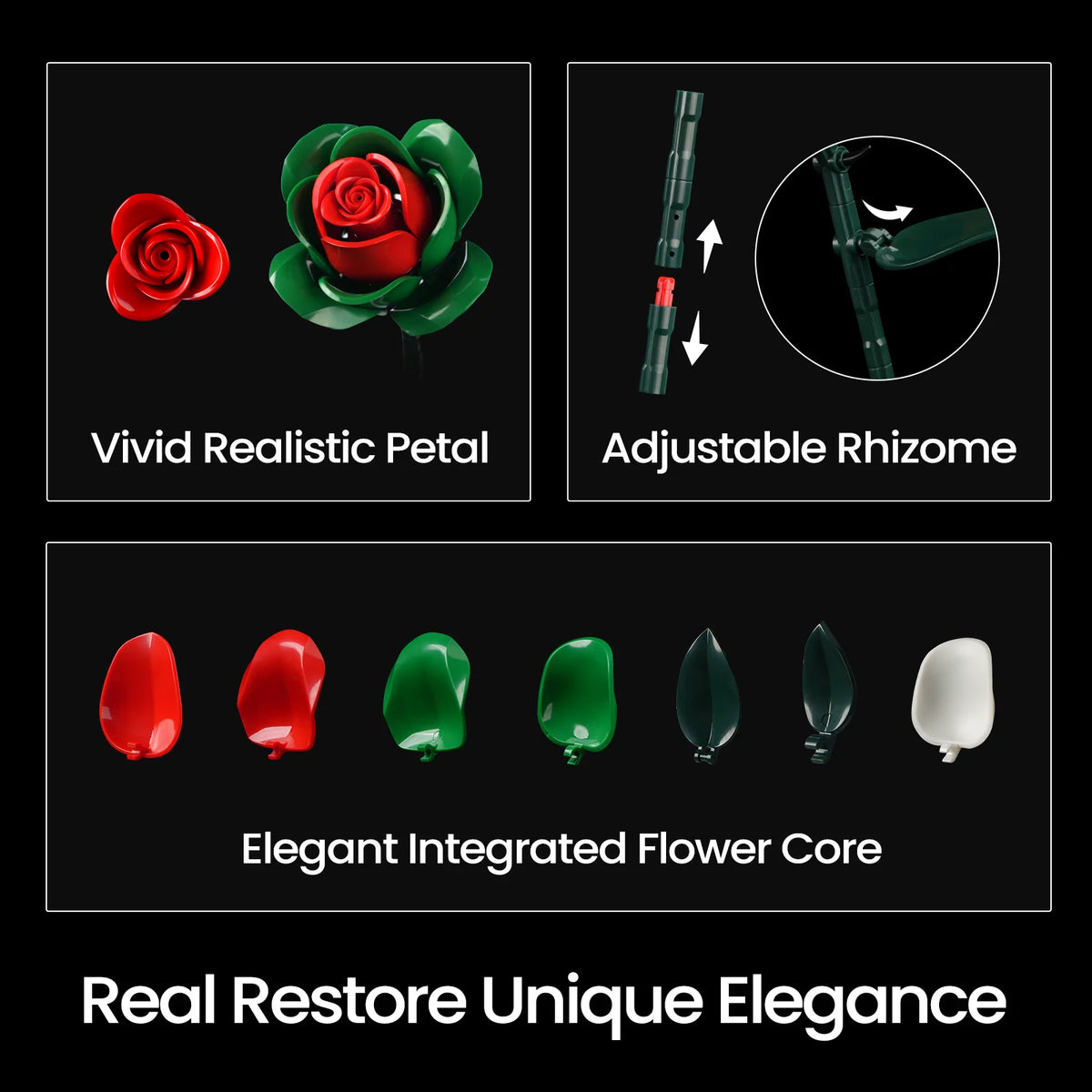 Christmas Rose Bouquet Building Set