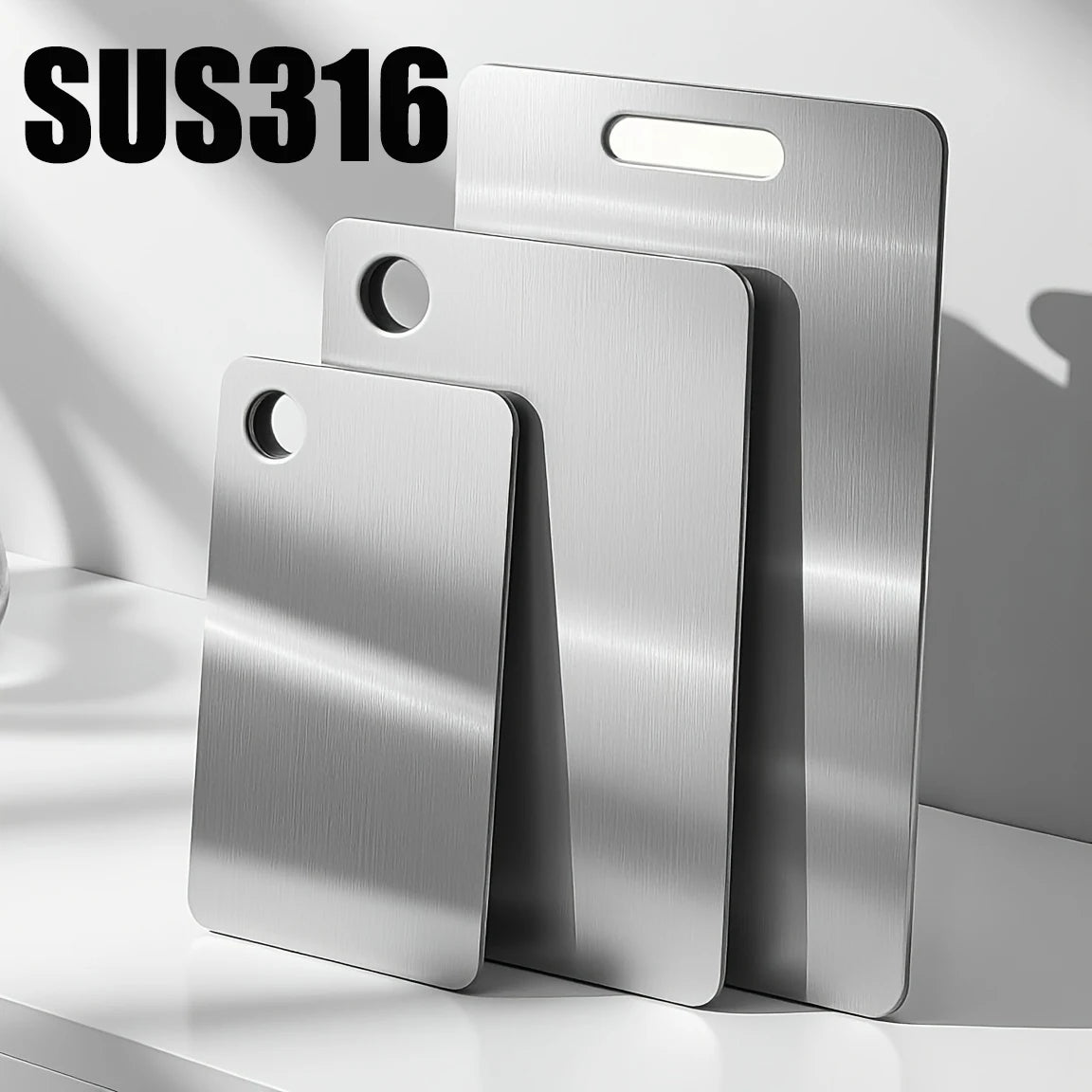 Double-Sided Stainless Steel Cutting Board – 4 Sizes