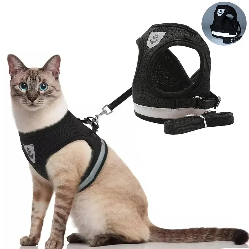 Escape-Proof Cat Harness & Leash Set – Reflective Mesh