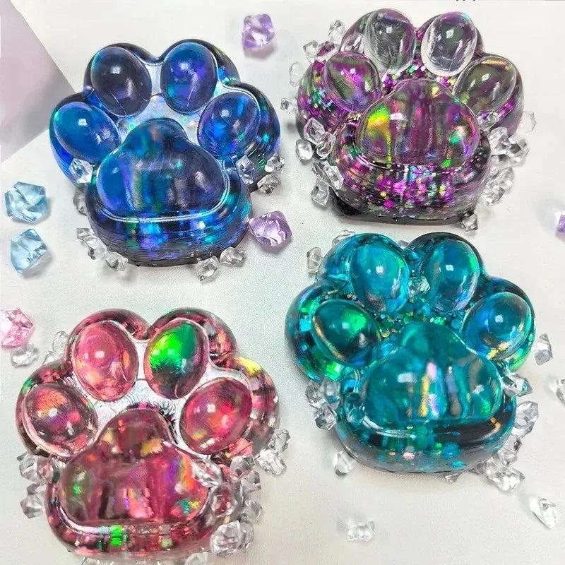 Cat Paw Squishy – Glitter Stress Toy