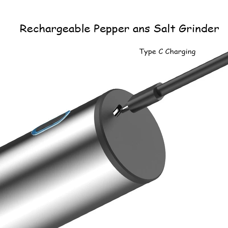 Electric Salt & Pepper Grinder – Rechargeable, Adjustable Grind