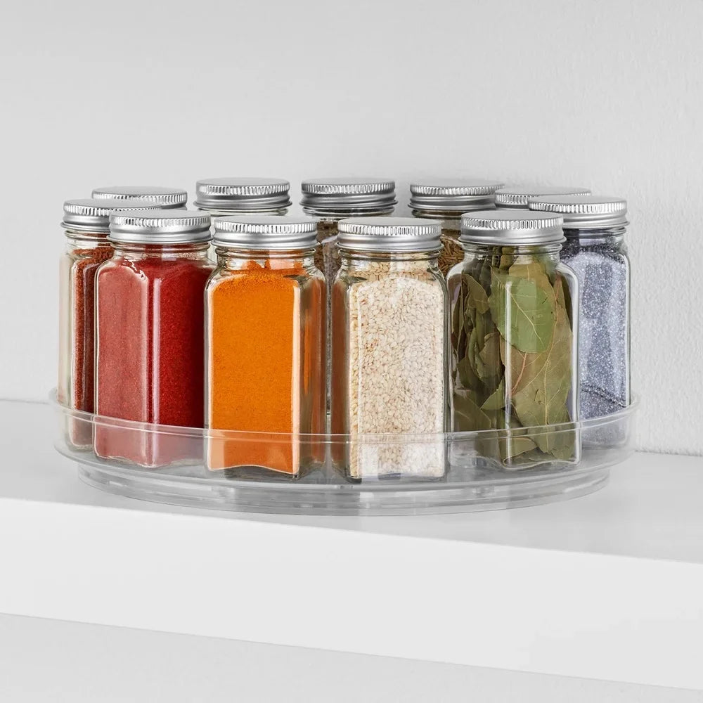 Clear Turntable Organizer – 10" Spinning Lazy Susan for Pantry & Fridge