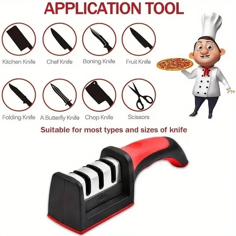 Quick Knife Sharpener – Non-Slip Handheld Kitchen Tool