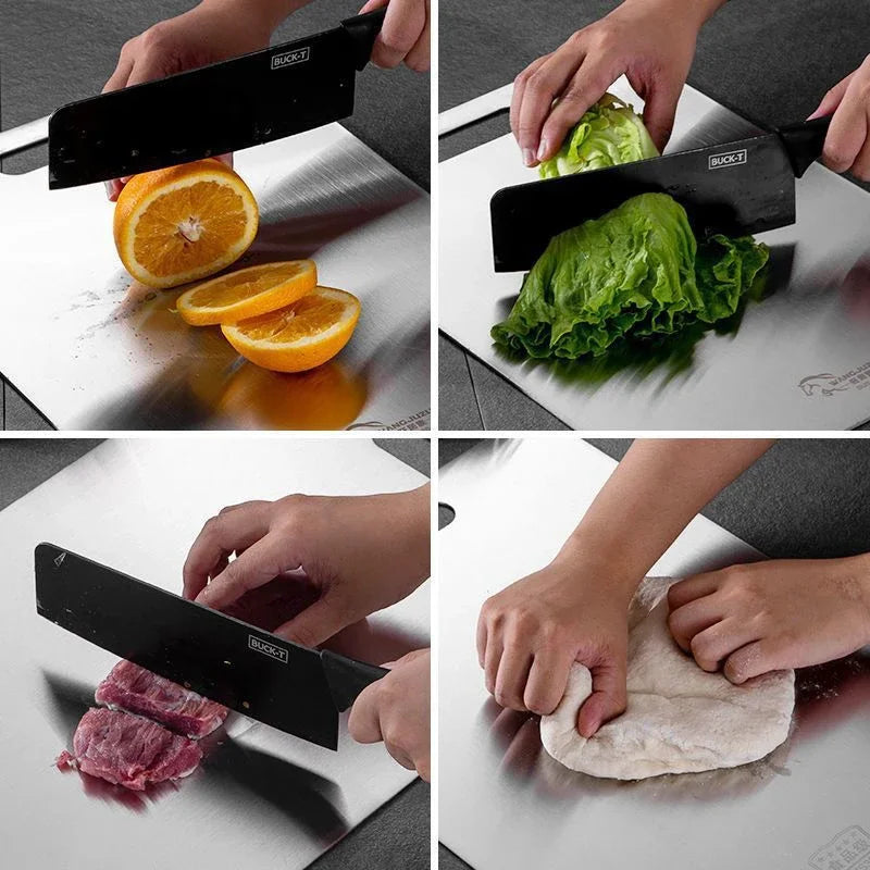 Double-Sided Stainless Steel Cutting Board – 4 Sizes
