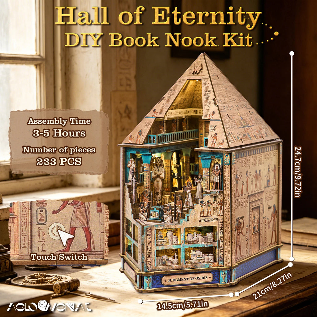 Egyptian Pharaoh Book Nook Kit – 3D Wooden DIY Model