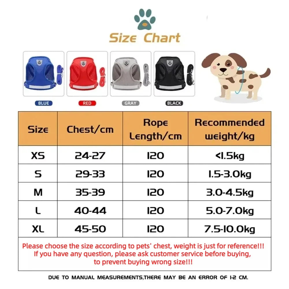 Escape-Proof Cat Harness & Leash Set – Reflective Mesh