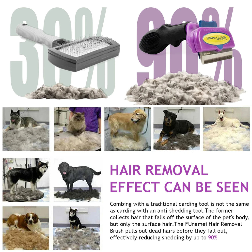 Pet Dematting Brush – Undercoat Rake for Dogs & Cats