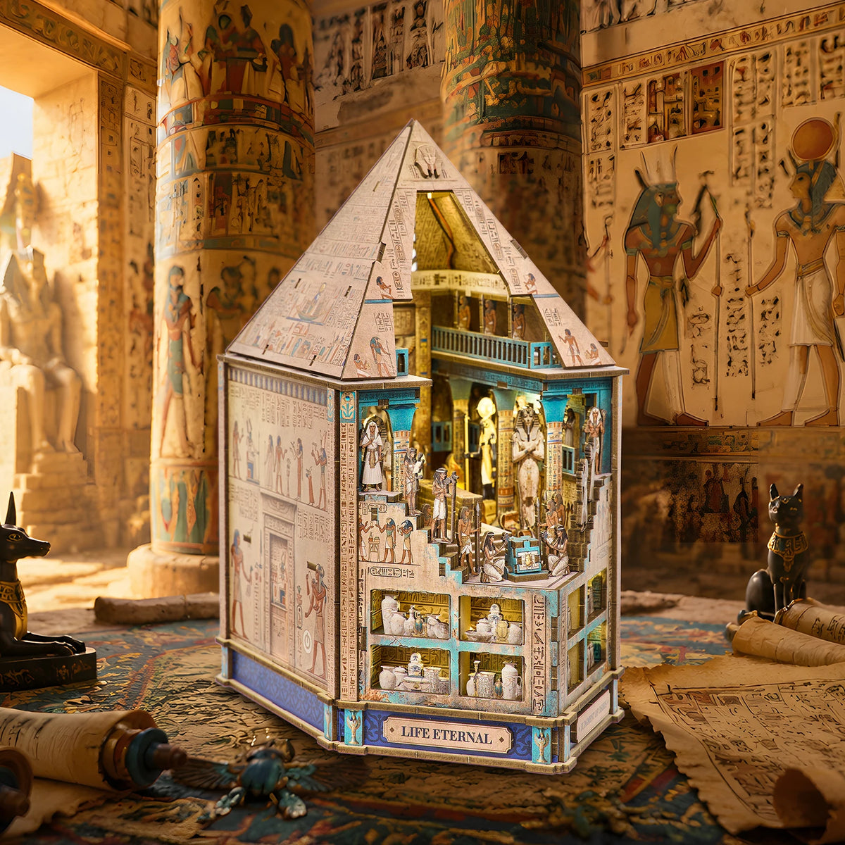 Egyptian Pharaoh Book Nook Kit – 3D Wooden DIY Model