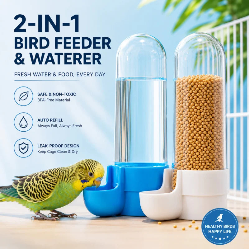 Hanging Bird Feeder & Water Dispenser for Cages