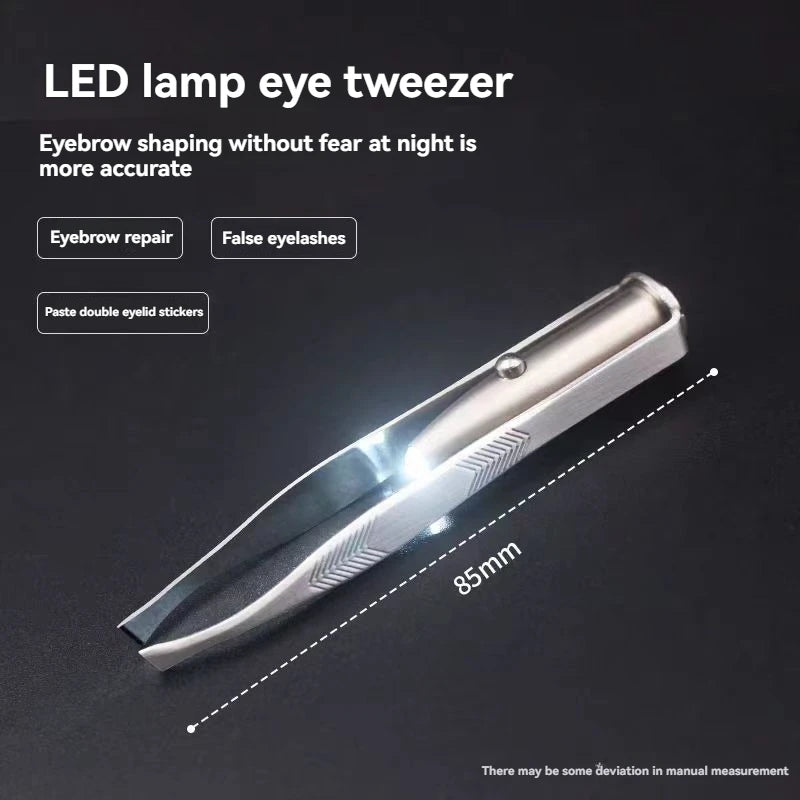 LED Light Precision Tweezers – Stainless Steel