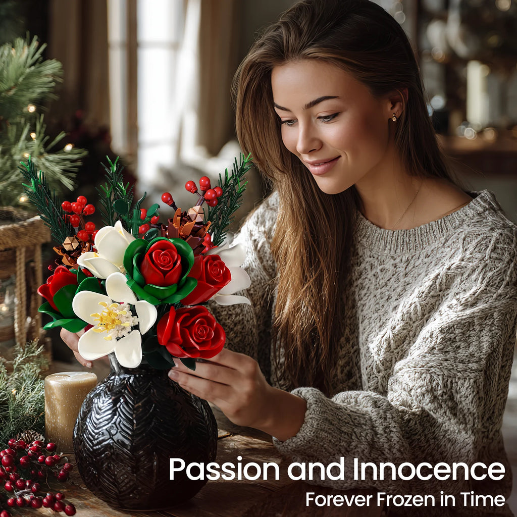 Christmas Rose Bouquet Building Set