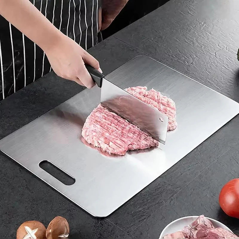 Double-Sided Stainless Steel Cutting Board – 4 Sizes