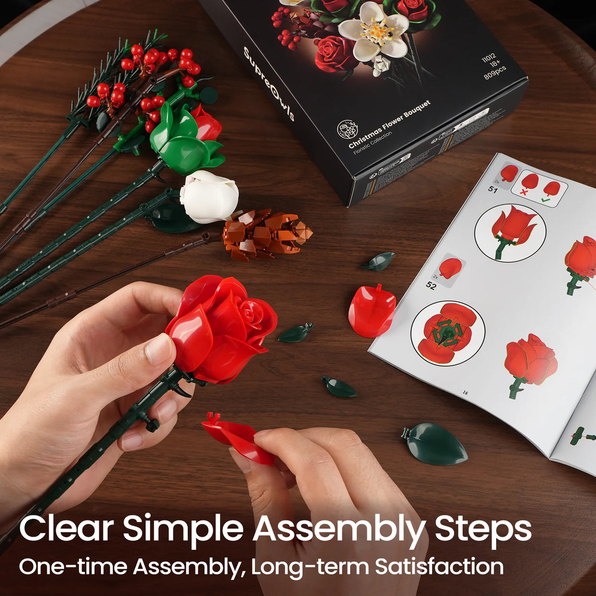 Christmas Rose Bouquet Building Set