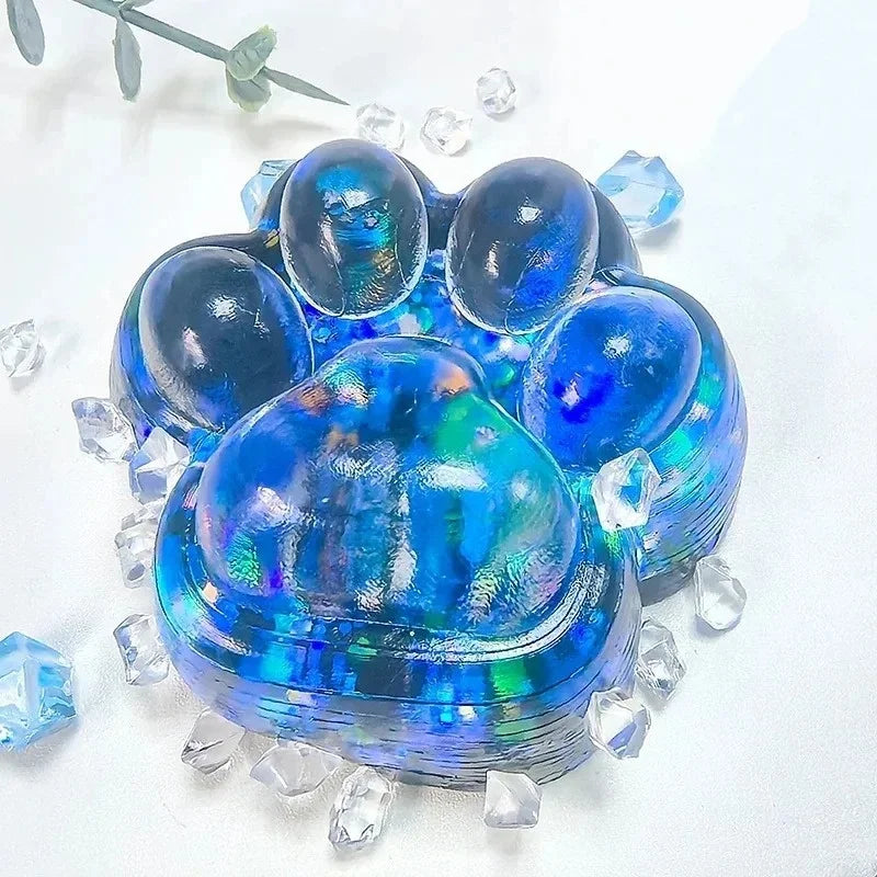 Cat Paw Squishy – Glitter Stress Toy