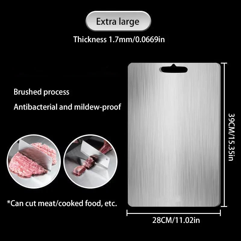 Double-Sided Stainless Steel Cutting Board – 4 Sizes