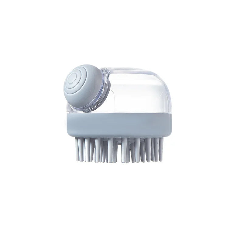 Silicone Pet Bath Brush – Shampoo Dispensing Scrubber