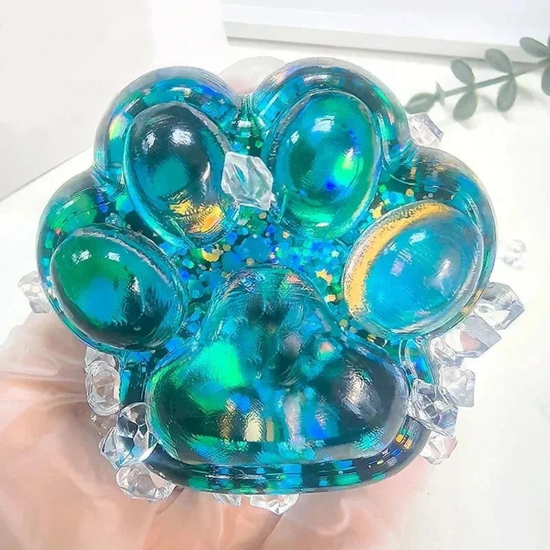 Cat Paw Squishy – Glitter Stress Toy